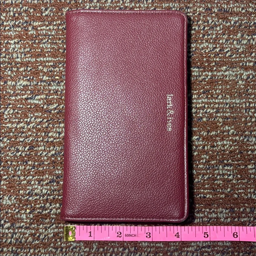Lark & Ives Burgundy Wallet maroon simple long card wallet minimalist wallet